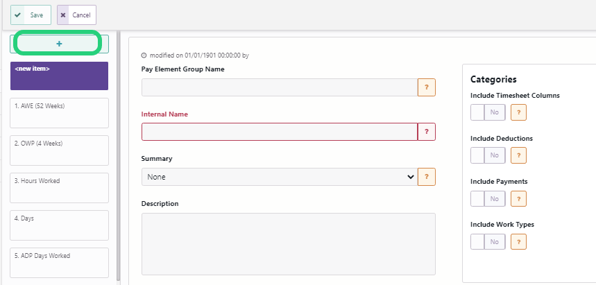 Pay Element Groups