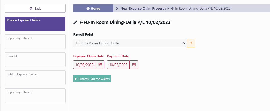 Add and Process an Expense Claim Process
