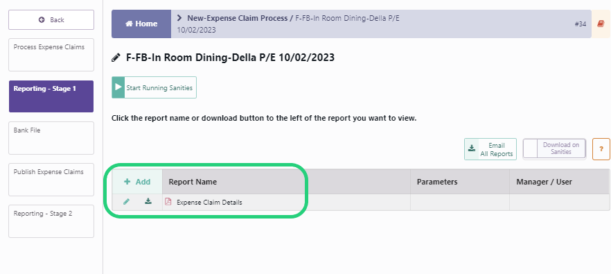 Add and Process an Expense Claim Process