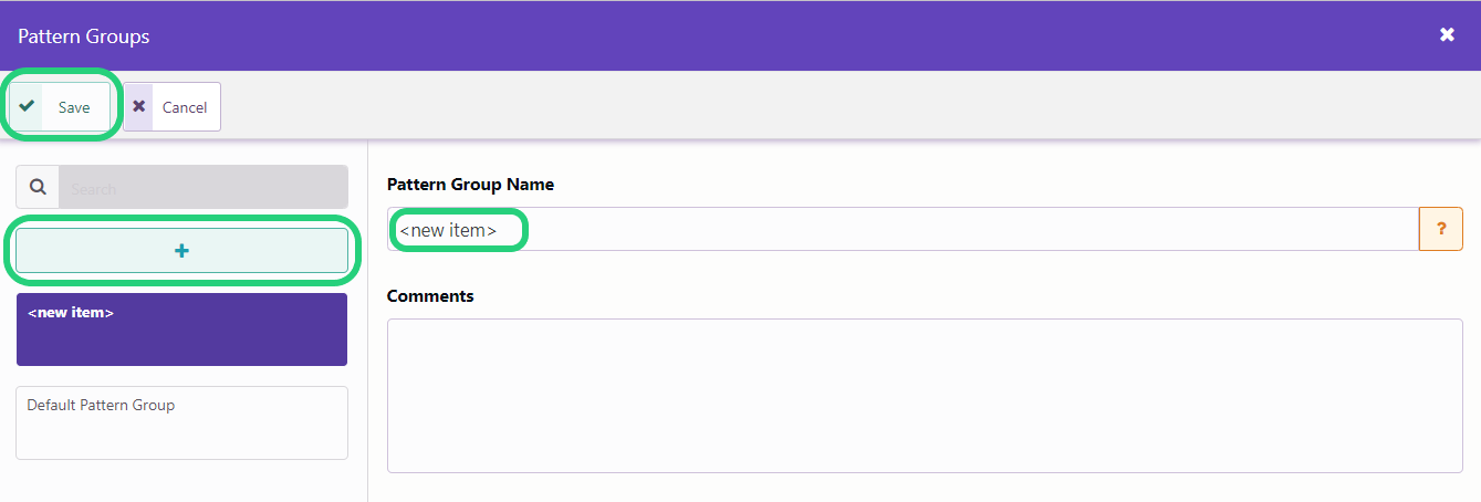 Create a Pattern Group in Roster Pattern Designer