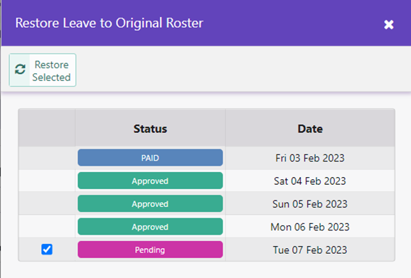 How to Restore Roster