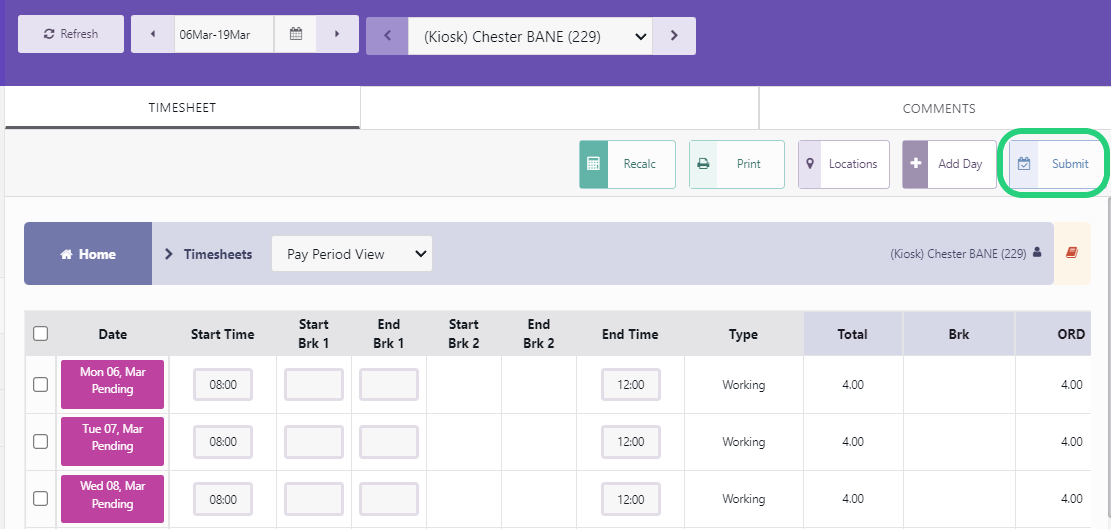 Submit Your Timesheet