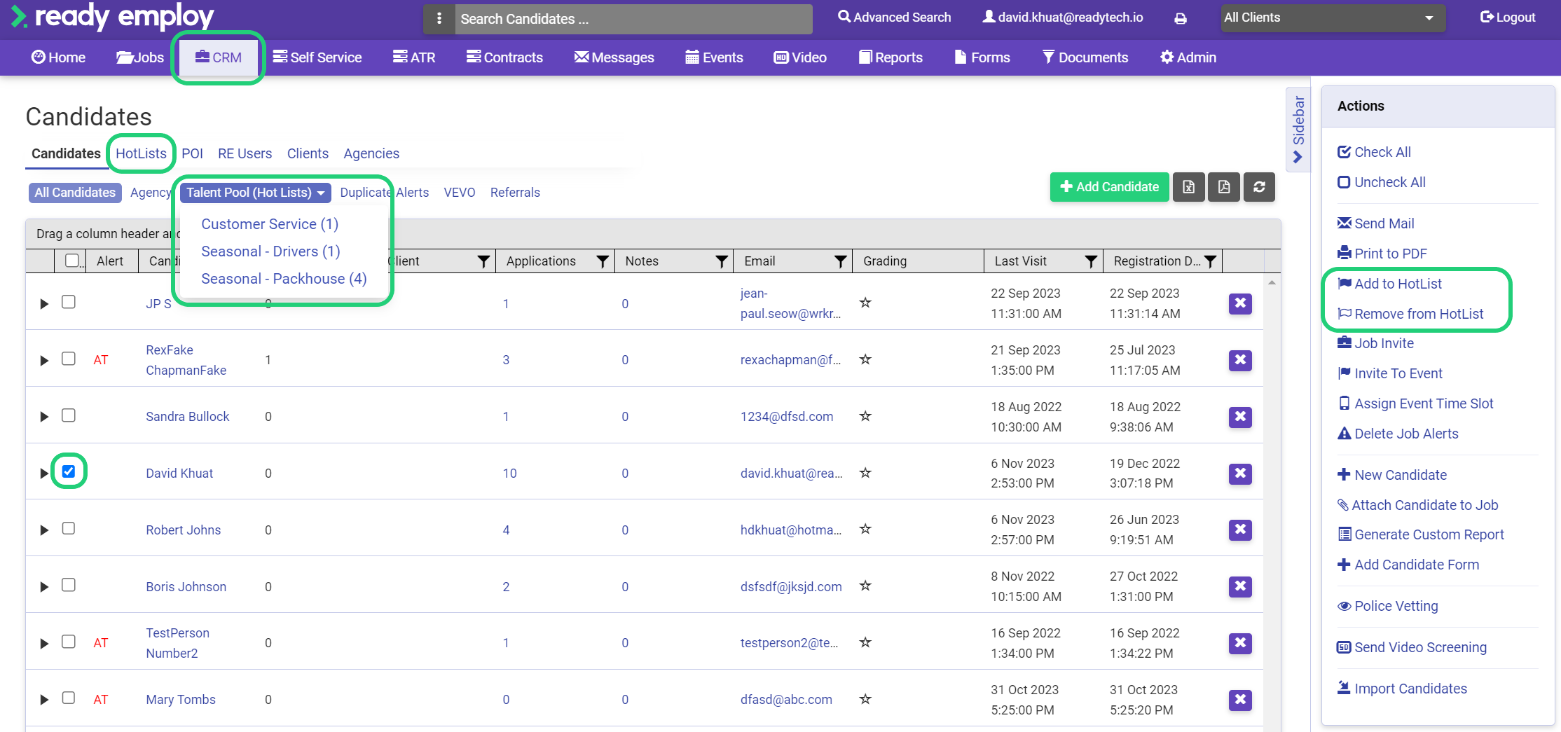 Creating and Managing a Hotlist