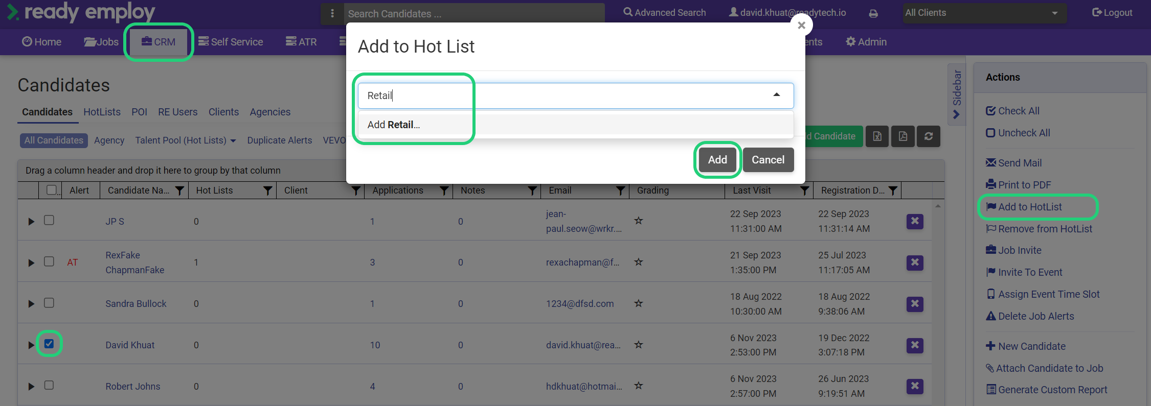 Creating and Managing a Hotlist