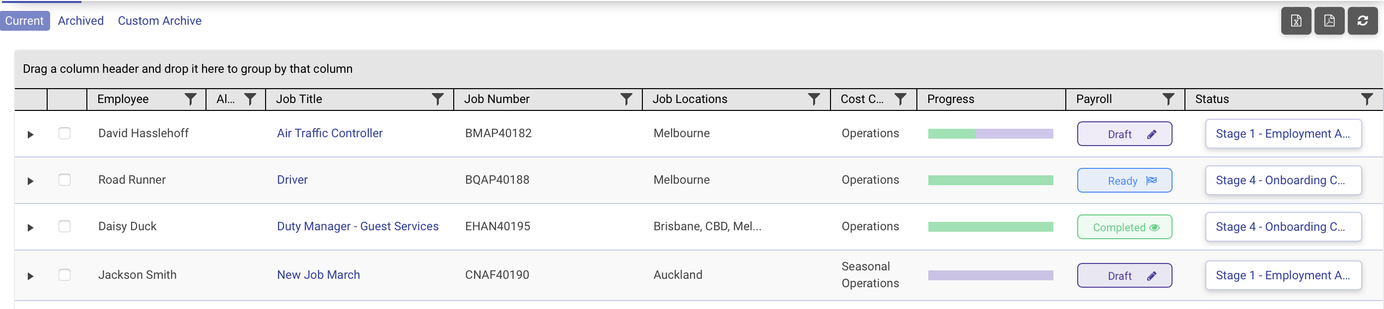 Payroll Status Widget (Self-Service)