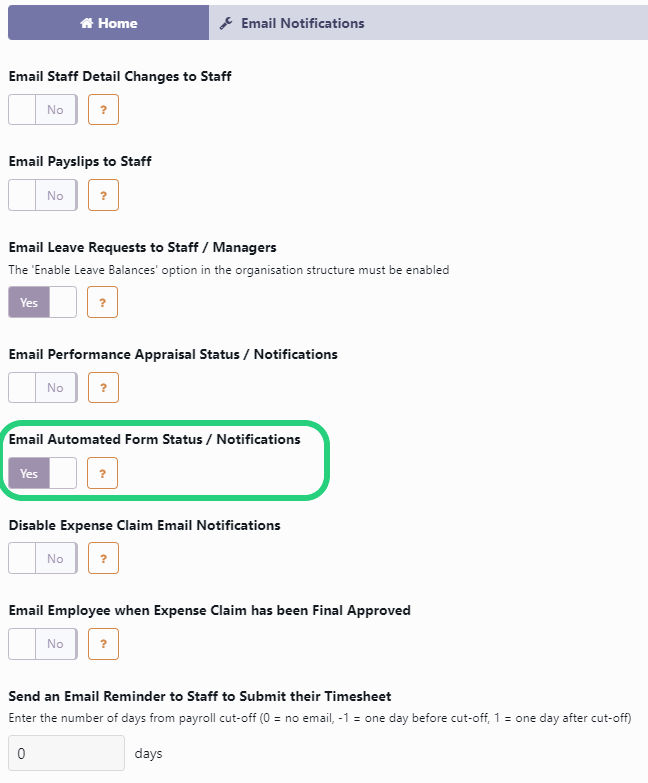 Form Notifications