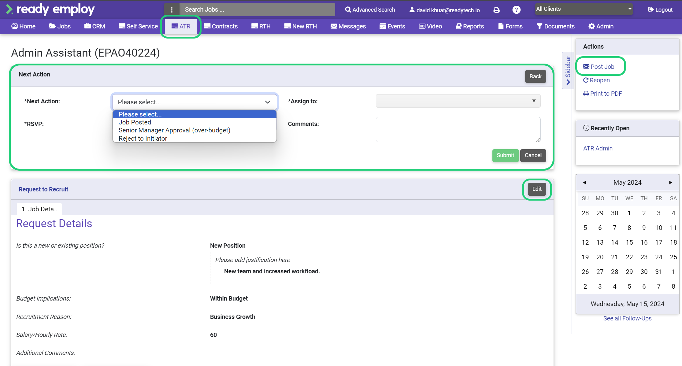Managing and Processing ATRs