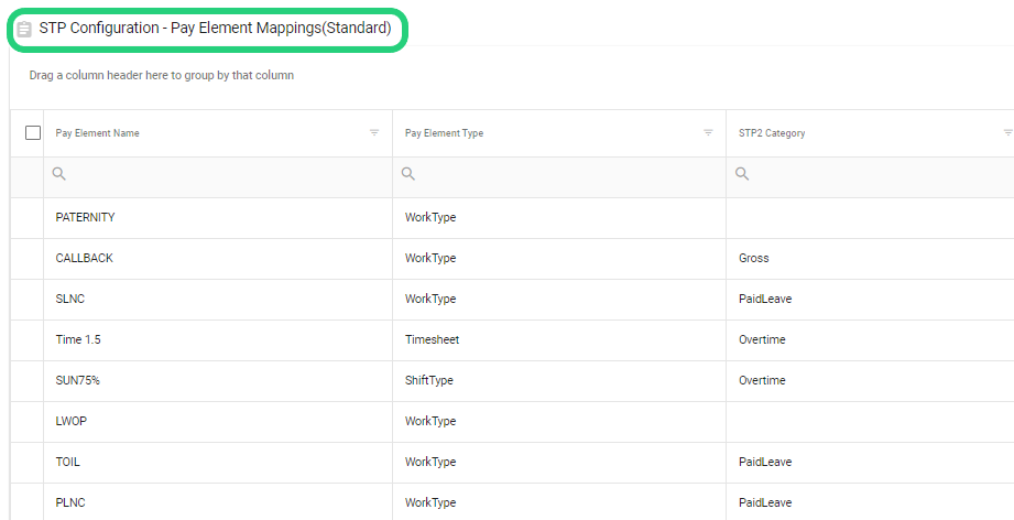 Step 3: Review STP2 Pay Element Mapping