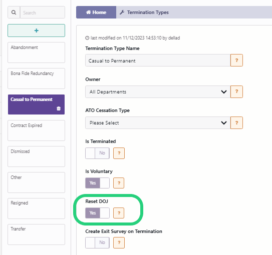 Transfer an Employee from Casual to Permanent
