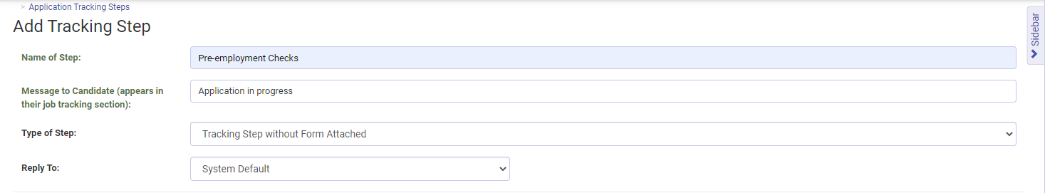 Creating a Tracking Step