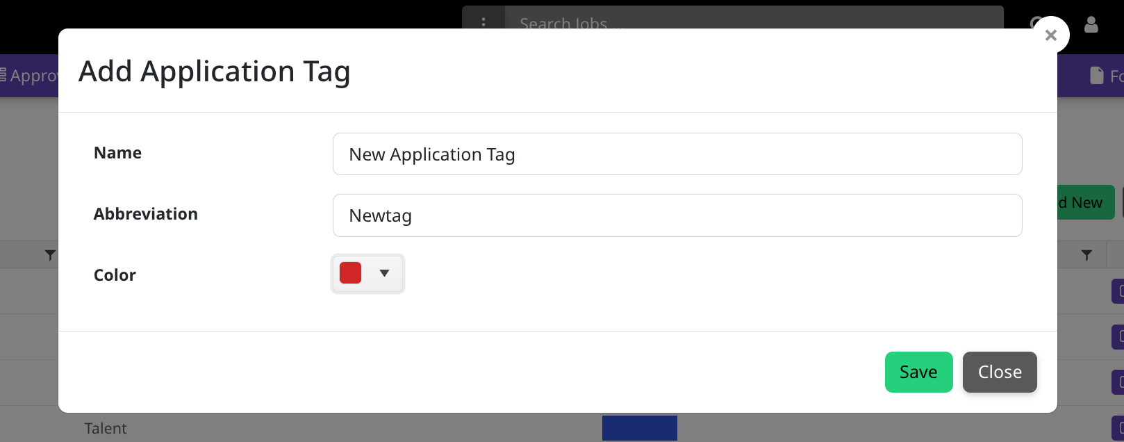 Application Tags