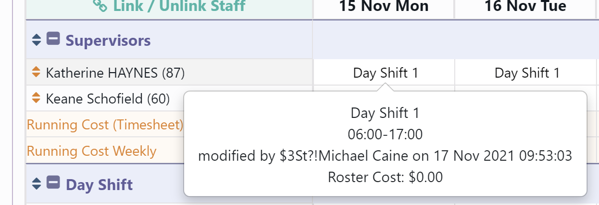 Shift Maintenance