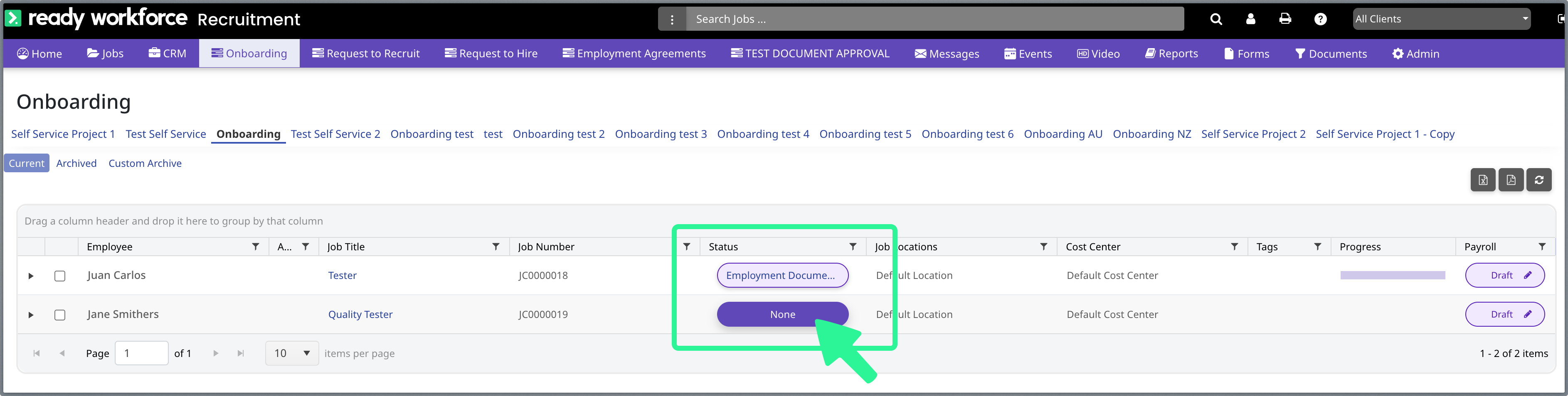 Configure an Onboarding Project (Recruitment)