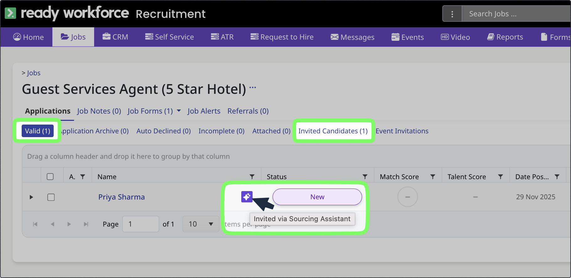 Guide to the Sourcing Assistant