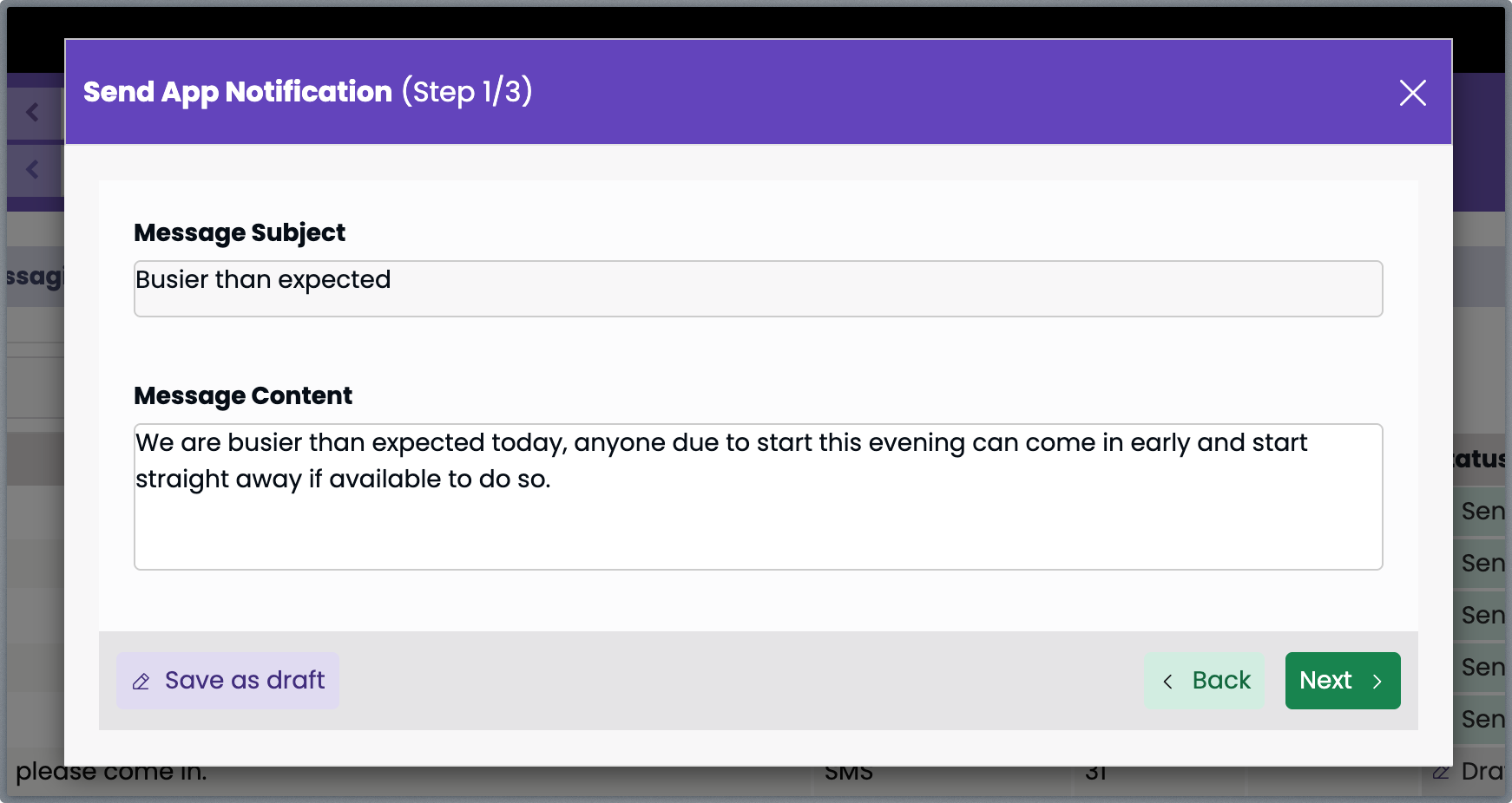 Staff Messaging & Announcements in Ready Workforce