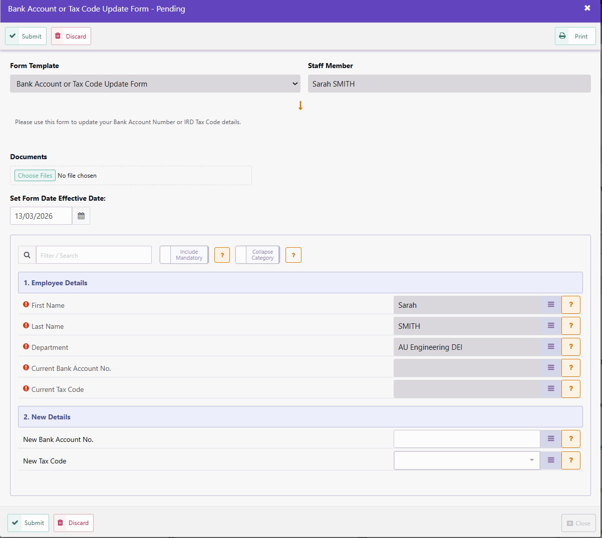 Forms in Ready Workforce