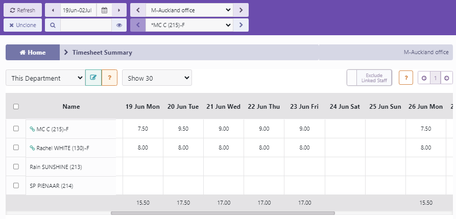 Timesheet Summary Module Overview