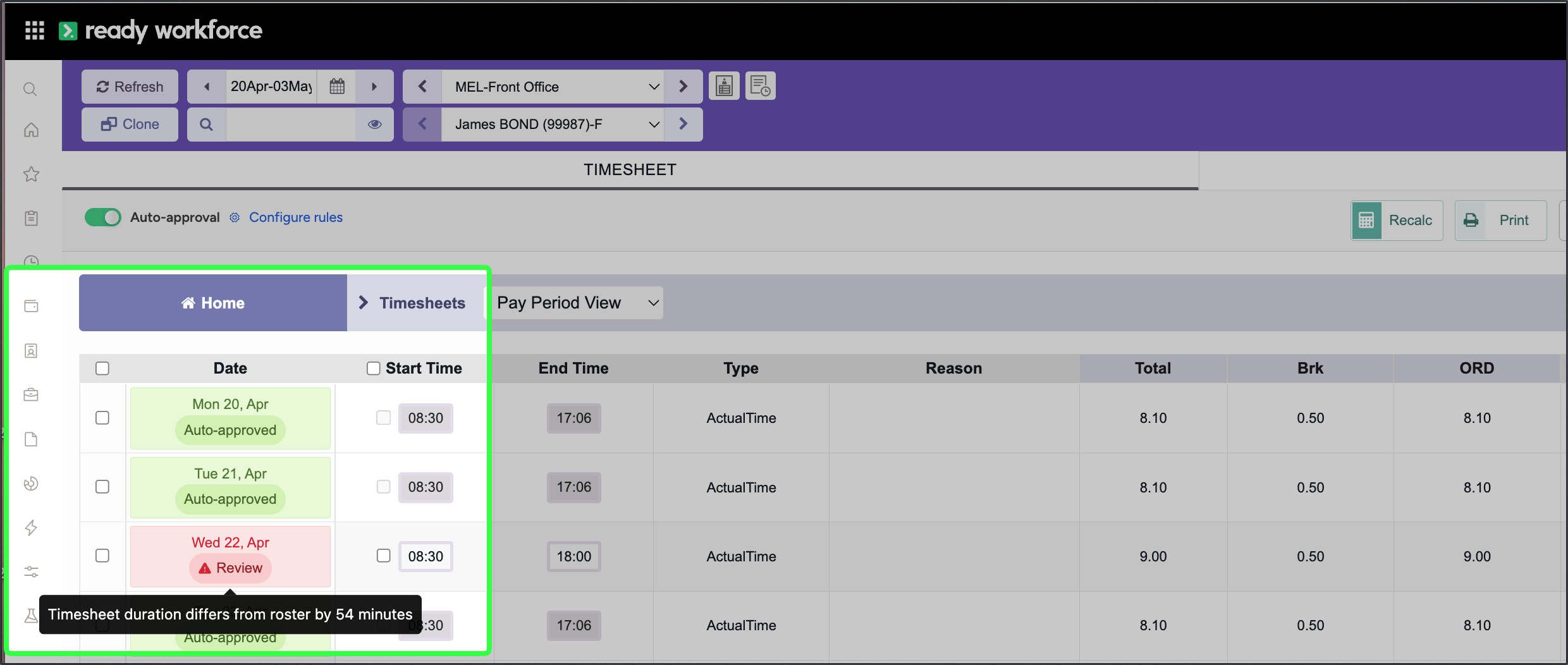 Timesheet Auto-Approvals
