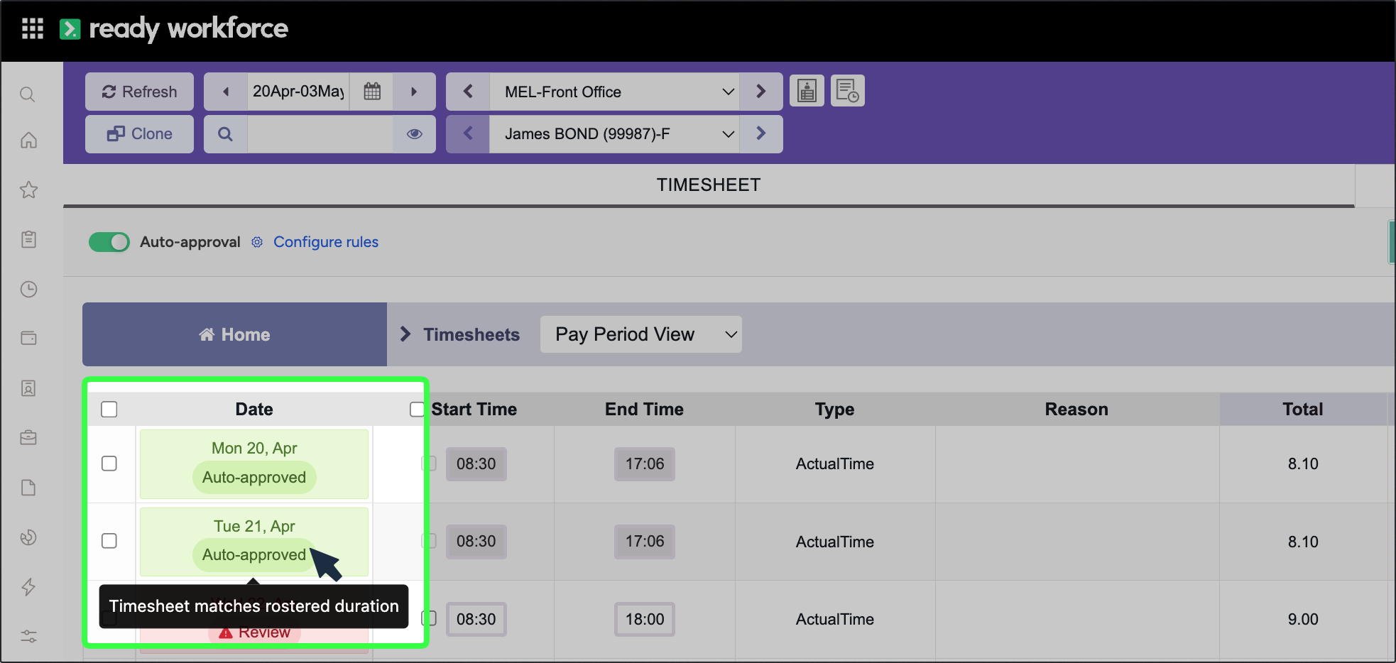 Timesheet Auto-Approvals