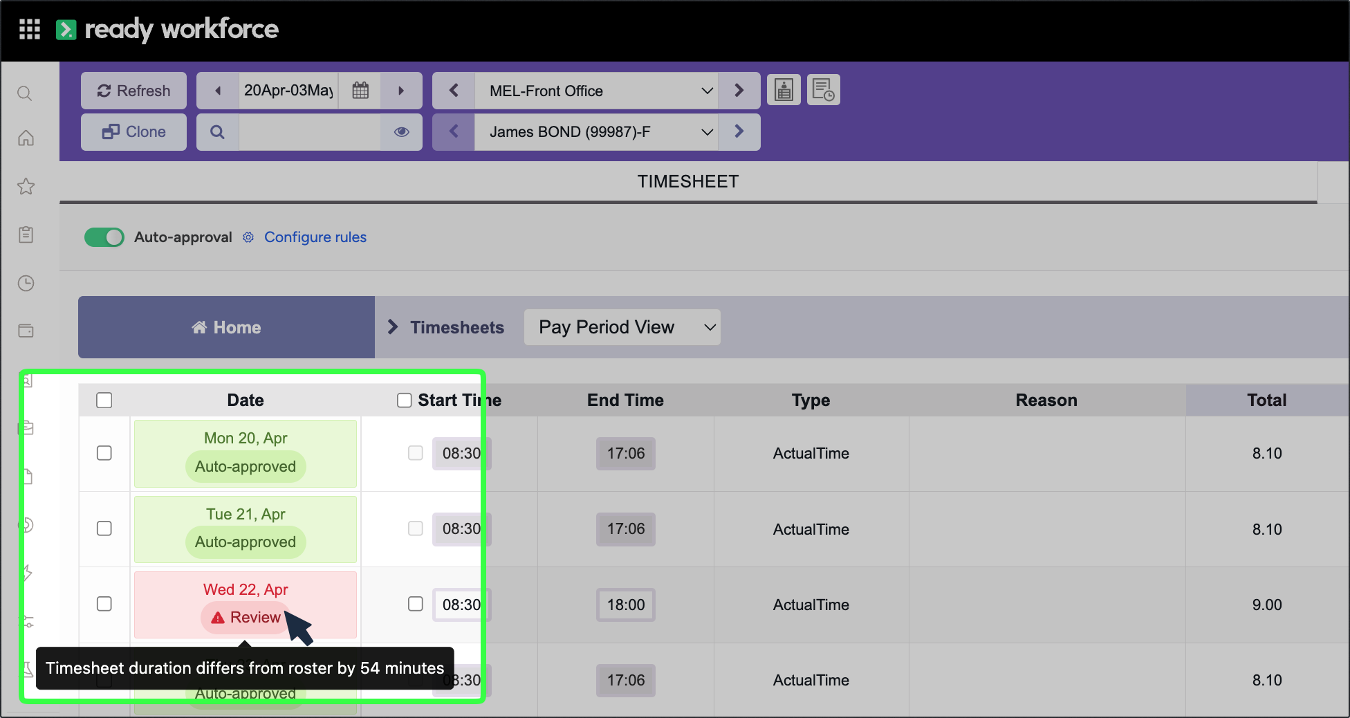 Timesheet Auto-Approvals
