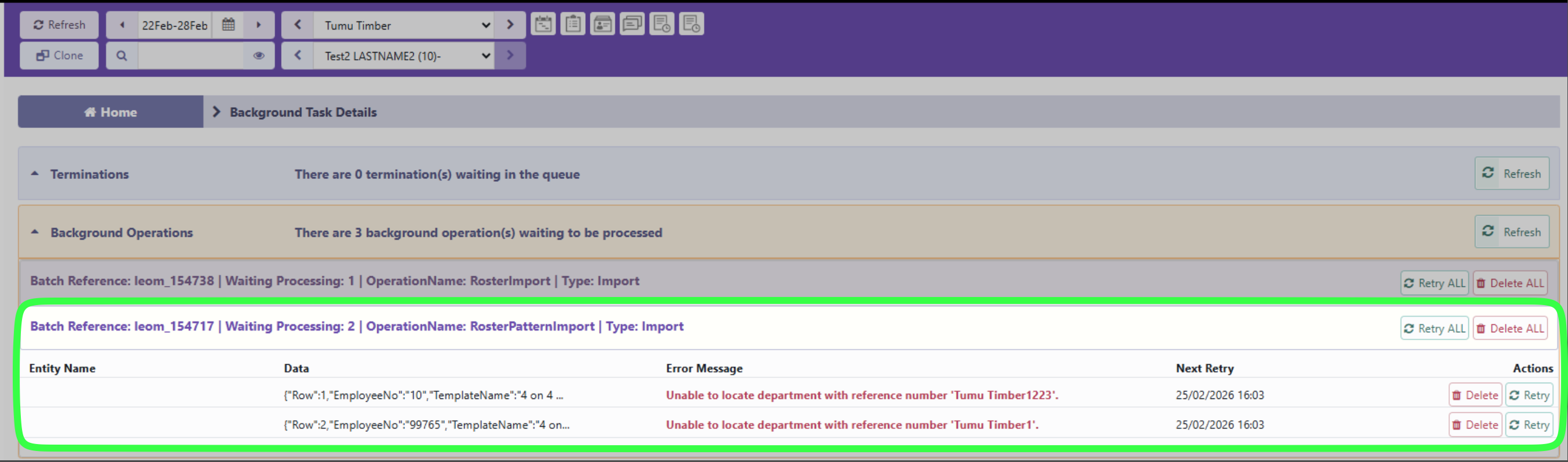 Importing Roster Pattern Templates